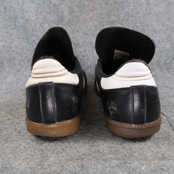 Adidas Shoes Mens 9.5 Samba Sneaker Leather Lifestyle Black White Casual Trainer - Picture 7 of 16